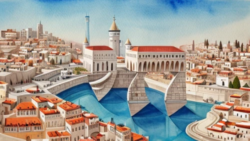 jerusalem,constantinople,regensburg,western wall,dubrovnik city,genesis land in jerusalem,khokhloma painting,city scape,townscape,city walls,old city,bethlehem,medina,island of rab,view of the city,city buildings,church painting,city view,mikulov,istanbul city,Calligraphy,Illustration,Beautiful Fantasy Illustration