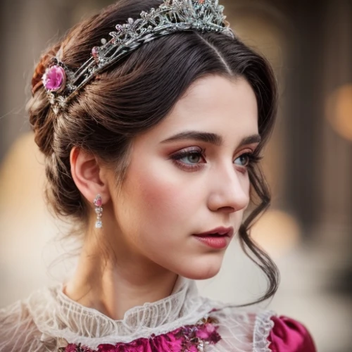 victorian lady,princess sofia,princess crown,spring crown,tiara,fairy queen,beautiful bonnet,diadem,a princess,princess' earring,victorian style,tudor,cinderella,princess,heart with crown,bridal accessory,jane austen,romantic portrait,elegant,celtic queen