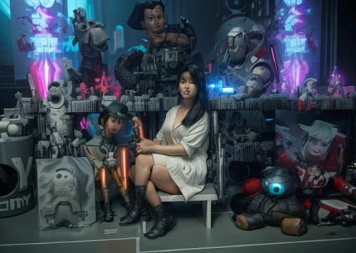 icon collection,kojima,the fan's background,the throne,portrait background,cyberpunk,composite,diverse family,collectible action figures,neon human resources,chinese icons,cube background,family photos,family portrait,myrtle family,district 9,custom portrait,hall of the fallen,doll figures,throne,Game Scene Design,Game Scene Design,Japanese Cyberpunk