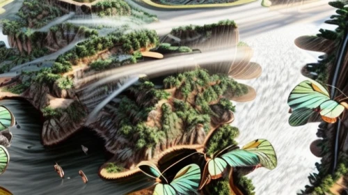 cartoon video game background,virtual landscape,tropical and subtropical coniferous forests,fractal environment,cartoon forest,background image,background view nature,futuristic landscape,fractalius,landscape background,fluvial landforms of streams,mountainous landforms,fractals art,floating islands,biome,butterfly background,terraforming,forests,coniferous forest,trip computer