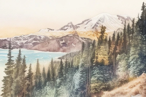 salt meadow landscape,alaska,watercolor background,mountain scene,yukon territory,colored pencil background,denali,mountain landscape,whistler,watercolor painting,larch forests,watercolor,meadow in pastel,watercolor christmas background,icefield parkway,spruce forest,caribou,mountains,the spirit of the mountains,watercolor sketch