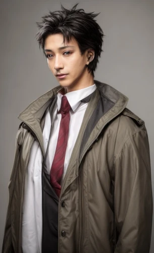 cosplay image,male character,kai,cosplayer,korean drama,overcoat,main character,suit actor,detective,guk,white-collar worker,jin deui,yukio,anime japanese clothing,ren,television character,portrait background,real estate agent,trench coat,attorney