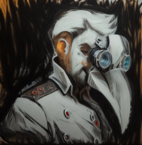 medic,pyro,biologist,jägermeister,kakashi hatake,drone pilot,einstein,rorschach,admiral von tromp,drone operator,custom portrait,self-portrait,spy,examining,war monkey,rocket raccoon,white beard,wolfman,scientist,theoretician physician,Common,Common,Film