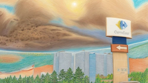 wind park,colored pencil background,olympic mountain,seroco,newworld,arid land,visa card,dune ridge,energy transition,virtual landscape,geothermal energy,corporate headquarters,fire mountain,oil chalk,shopify,world digital painting,stratovolcano,alberta,offshore wind park,thermal power plant,Landscape,Landscape design,Landscape Plan,Colored Pencil