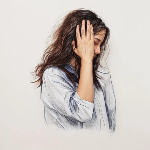 girl on a white background,portrait background,hand digital painting,depressed woman,digital painting,colored pencil background,stressed woman,woman thinking,transparent background,praying woman,management of hair loss,on a white background,anxiety disorder,hands behind head,woman portrait,girl portrait,on a transparent background,woman praying,worried girl,portrait of a girl