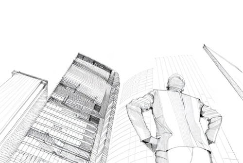 tall buildings,wireframe,elphi,wireframe graphics,skyscraper,arrow line art,skycraper,skyscrapers,mono-line line art,the skyscraper,skyscapers,office line art,architect,high-rises,white buildings,gray-scale,line drawing,frame drawing,walking man,mono line art