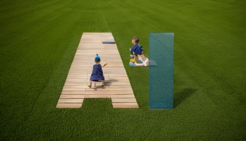 conceptual photography,artificial grass,seesaw,photo manipulation,girl and boy outdoor,wooden mockup,pathway,image manipulation,isometric,balance beam,digital compositing,parallel world,springboard,think outside the box,photomanipulation,balancing on the football field,3d mockup,background vector,women in technology,self-development