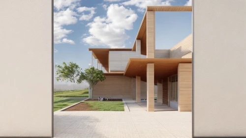 3d rendering,cubic house,frame house,residential house,modern architecture,modern house,house shape,dunes house,archidaily,wooden house,inverted cottage,dog house frame,folding roof,timber house,render,stucco frame,wooden facade,facade panels,corten steel,smart house