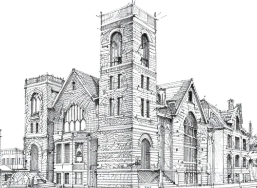 collegiate basilica,usyd,july 1888,church towers,houston methodist,east end,romanesque,drexel,hand-drawn illustration,lithograph,gothic architecture,georgetown,st mary's cathedral,mount st,christ chapel,buttress,aberdeen,basilica,section,kirrarchitecture
