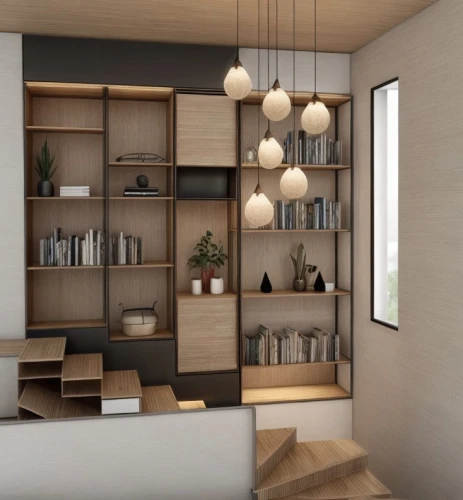 shelving,shelves,bookcase,room divider,bookshelves,wooden shelf,modern room,loft,bookshelf,walk-in closet,hallway space,storage cabinet,modern decor,an apartment,interior modern design,modern office,shared apartment,3d rendering,contemporary decor,apartment