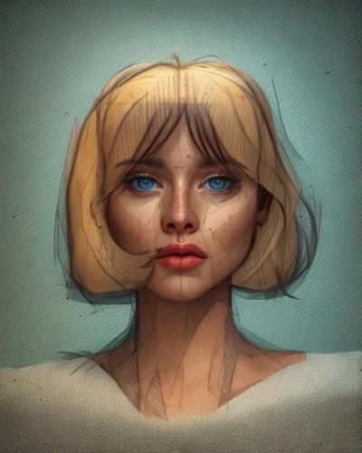 digital painting,girl portrait,blonde woman,bloned portrait,digital illustration,pixie-bob,face portrait,portrait background,fantasy portrait,blonde girl,moody portrait,blond girl,custom portrait,digital art,world digital painting,head woman,retro woman,portrait of a girl,woman portrait,woman face,Common,Common,Film