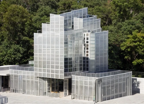 glass facade,glass building,cubic house,metal cladding,athens art school,solar cell base,concrete plant,structural glass,cube house,hahnenfu greenhouse,cooling tower,mirror house,menger sponge,biotechnology research institute,cube stilt houses,glass facades,building honeycomb,skyscapers,grain plant,glass blocks,Architecture,General,Modern,Mid-Century Modern
