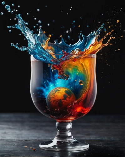 colorful glass,colorful drinks,old fashioned glass,negroni,splash photography,pour,cocktail glass,bacardi cocktail,glass cup,whiskey glass,colorful water,rum bomb,dark 'n' stormy,cocktail with ice,flaming sambuca,cocktail,sazerac,glass painting,glass series,liquid bubble,Photography,General,Fantasy