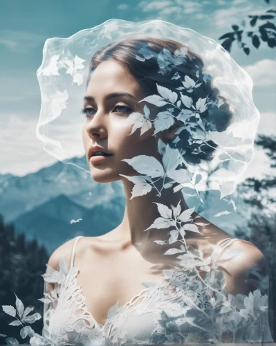image manipulation,white rose snow queen,scent of jasmine,double exposure,photo manipulation,digital compositing,the snow queen,photomanipulation,spring leaf background,mystical portrait of a girl,floral background,girl in flowers,hydrangea background,white floral background,faerie,multiple exposure,faery,natural cosmetics,boho background,fairy queen,Photography,Artistic Photography,Artistic Photography 07