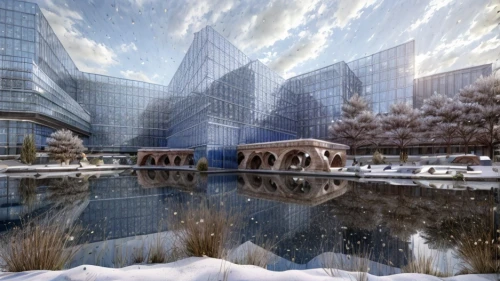 1wtc,1 wtc,santiago calatrava,inlet place,snow bridge,ekaterinburg,world trade center,wtc,calatrava,kirrarchitecture,3d rendering,hongdan center,reflecting pool,under the moscow city,central park,financial district,tianjin,futuristic architecture,snow landscape,office buildings