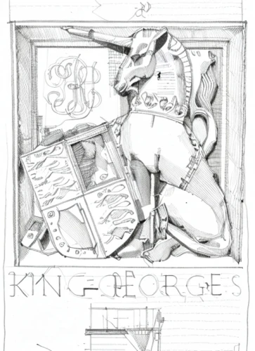bookplate,book illustration,book cover,kennel,st george,coat arms,clerk,hand-drawn illustration,bookkeeper,cooking book cover,pencils,vintage drawing,advertising figure,shopkeeper,book page,dog illustration,grocer,pencil and paper,gamekeeper,concierge