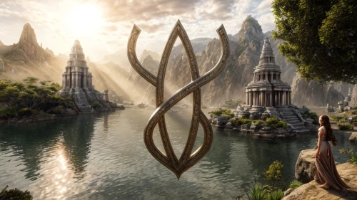 triquetra,elves flight,excalibur,runes,kadala,the order of the fields,elven,horn of amaltheia,ancient city,atlantis,the ancient world,stargate,awesome arrow,lotus stone,tribal arrows,paysandisia archon,bow and arrows,fantasy picture,tomorrowland,arcanum,Realistic,Movie,Lost City