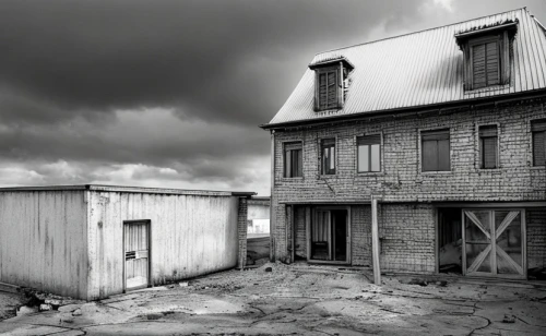 haunted house,oradour-sur-glane,the haunted house,creepy house,abandoned house,gray-scale,barns,blackhouse,derelict,disused,dilapidated,monochrome photography,old barn,flour mill,lostplace,dilapidated building,ghost town,abandoned places,oradour sur glane,abandoned place,Art sketch,Art sketch,Concept