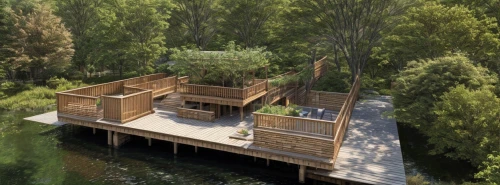 tree house hotel,floating huts,stilt house,timber house,eco-construction,eco hotel,house with lake,cube stilt houses,boat house,dunes house,tree house,house by the water,stilt houses,houseboat,house in the forest,3d rendering,treehouse,floating islands,wooden house,summer house,Architecture,General,European Traditional,American Arts And Crafts