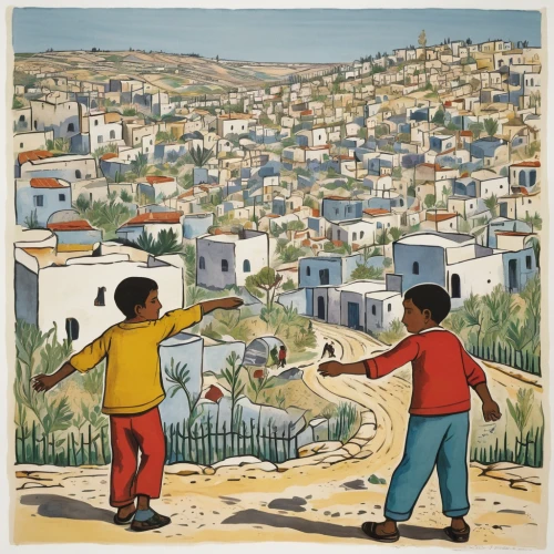 palestine,children playing,khokhloma painting,haiti,pétanque,pueblo,apulia,amman,genesis land in jerusalem,ostuni,algeria,puglia,lindos,matera,jerusalem,villages,villagers,bethlehem,tunisia,mijas,Art,Artistic Painting,Artistic Painting 50