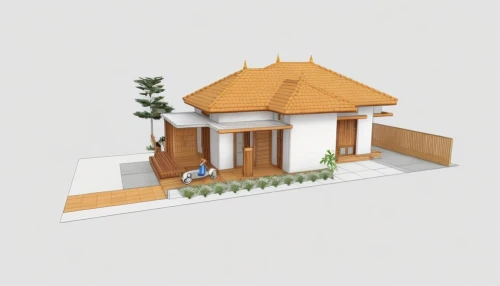 miniature house,small house,3d rendering,wooden house,asian architecture,residential house,traditional house,model house,3d model,hindu temple,bungalow,holiday villa,isometric,3d render,little house,temple,buddhist temple,house shape,mid century house,render