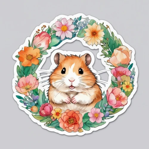 kawaii animal patch,kawaii animal patches,hamster,flower animal,round kawaii animals,hamster buying,guinea pig,dormouse,gerbil,musical rodent,kawaii patches,hamster wheel,rodentia icons,hamster frames,hamster shopping,guineapig,lab mouse icon,animal stickers,bunny on flower,clipart sticker,Unique,Design,Sticker