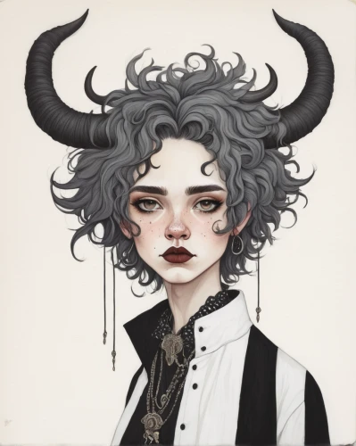 horned,antler,antlers,faun,capricorn,horns,zodiac sign libra,taurus,horoscope taurus,goth woman,goth,the zodiac sign taurus,black nosed sheep,fantasy portrait,zodiac sign gemini,zodiac sign leo,horn clover,goatflower,pinterest icon,apothecary,Illustration,Abstract Fantasy,Abstract Fantasy 05