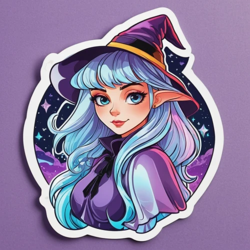 witch's hat icon,violet head elf,halloween vector character,fairy tale icons,halloween witch,show off aurora,witch hat,vector illustration,edit icon,witch's hat,aurora,clipart sticker,mermaid vectors,scandia gnome,autumn icon,witch,halloween icons,twitch icon,elsa,vector art,Unique,Design,Sticker