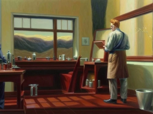 doctor's room,rest room,the kitchen,the coffee shop,barbershop,laundry room,kitchen,woman drinking coffee,barber shop,woman at cafe,girl in the kitchen,tearoom,washhouse,breakfast hotel,kitchenette,soda fountain,morning illusion,washroom,consulting room,bathroom