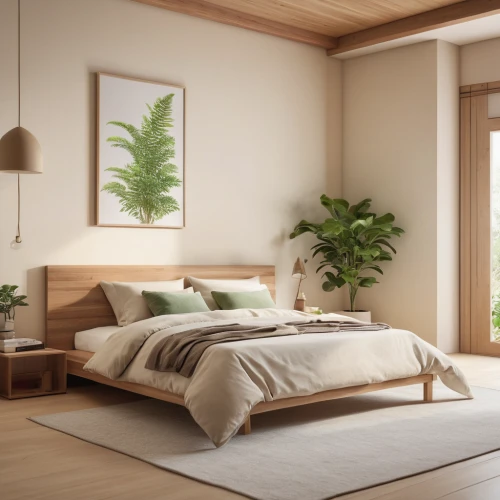 japanese-style room,modern room,bedroom,wooden mockup,modern decor,canopy bed,3d rendering,bed frame,soft furniture,guest room,bamboo plants,contemporary decor,home interior,3d render,render,wooden beams,danish furniture,bamboo curtain,3d rendered,danish room,Photography,General,Commercial
