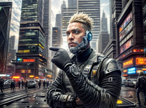 streampunk,cyberpunk,sci fi,sci-fi,sci - fi,sci fiction illustration,cyborg,scifi,futuristic,android,photoshop manipulation,cybernetics,two-way radio,digital compositing,dystopian,science fiction,drone pilot,man talking on the phone,media player,photo manipulation