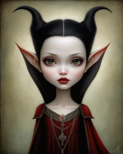 gothic portrait,vampire lady,fantasy portrait,evil fairy,vampire woman,gothic woman,long-eared,fairy tale character,queen of hearts,dark elf,the enchantress,violet head elf,mystical portrait of a girl,vampire,sorceress,fantasy art,faery,imp,elven,eglantine,Illustration,Abstract Fantasy,Abstract Fantasy 06