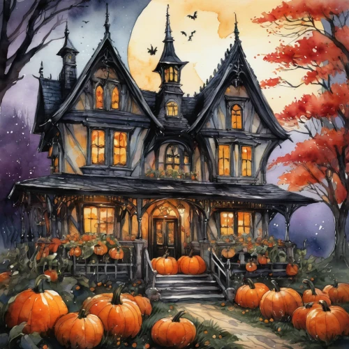 witch's house,halloween scene,halloween background,witch house,halloween poster,halloween illustration,the haunted house,halloween and horror,halloween pumpkin gifts,halloween wallpaper,houses clipart,haunted house,halloween travel trailer,halloween border,helloween,pumpkin autumn,jack o lantern,halloween decor,jack o'lantern,halloween night,Illustration,Paper based,Paper Based 07