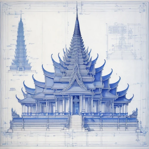 blueprint,asian architecture,blueprints,white temple,dhammakaya pagoda,temples,vientiane,cambodia,thai pattern,pagoda,ayutthaya,wat huay pla kung,somtum,chiang rai,phra nakhon si ayutthaya,cd cover,kirrarchitecture,kuthodaw pagoda,thai temple,wireframe,Unique,Design,Blueprint