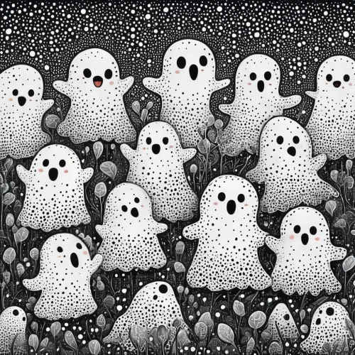 halloween ghosts,ghosts,halloween illustration,halloween wallpaper,halloween line art,neon ghosts,halloween background,ghost pattern,halloween paper,halloween owls,ghost background,halloween poster,haunted,ghost,hallowe'en,halloween,halloween scene,halloween night,boo,haunt,Illustration,Abstract Fantasy,Abstract Fantasy 01