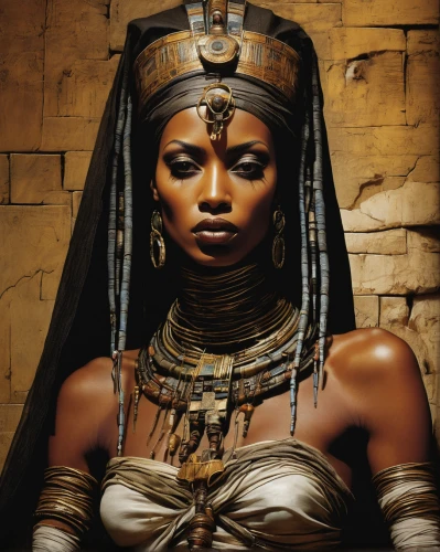 ancient egyptian girl,cleopatra,ancient egypt,ancient egyptian,african woman,pharaonic,african american woman,black woman,pharaoh,egyptian,african art,beautiful african american women,priestess,afar tribe,egyptology,king tut,tutankhamen,tutankhamun,african culture,nigeria woman,Illustration,Realistic Fantasy,Realistic Fantasy 06