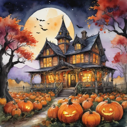 halloween scene,halloween illustration,halloween background,halloween poster,halloween and horror,halloween pumpkin gifts,halloween travel trailer,witch's house,halloween wallpaper,helloween,halloween owls,the haunted house,halloween night,pumpkin autumn,jack o'lantern,witch house,jack o lantern,halloween,happy halloween,candy pumpkin,Illustration,Paper based,Paper Based 07