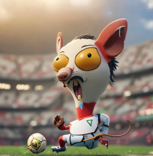 fifa 2018,year of the rat,footballer,soccer player,rat,rataplan,cute cartoon character,jerboa,rat na,animal sports,children's soccer,futebol de salão,mascot,sports game,world cup,soccer kick,anthropomorphized animals,copa,the mascot,football player