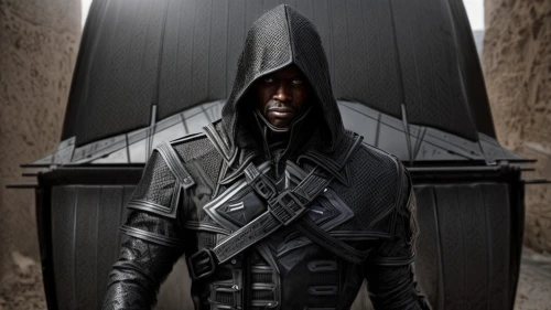 hooded man,assassin,blade,magistrate,dark elf,dodge warlock,cloak,grimm reaper,corvin,raven rook,templar,shredder,cosplay image,black warrior,darth wader,hooded,spawn,vader,coffin,awesome arrow,Common,Common,Film