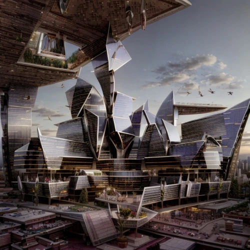 futuristic architecture,solar cell base,cube stilt houses,hudson yards,shard of glass,urbanization,futuristic landscape,futuristic art museum,3d rendering,urban development,virtual landscape,glass facade,fantasy city,multiple exposure,urban landscape,sky space concept,smart city,structural glass,city scape,digital compositing