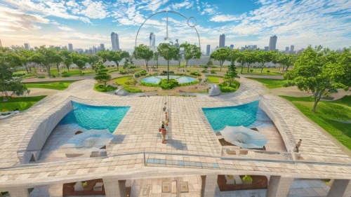 shanghai,central park,chicago skyline,chicago,zhengzhou,dubai,qasr al watan,tianjin,dubai fountain,urban park,herman park,shenyang,united arab emirates,nanjing,city park,doha,largest hotel in dubai,xi'an,uae,tehran,Landscape,Landscape design,Landscape space types,Urban Parks