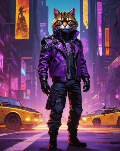 cyberpunk,street cat,rocket raccoon,star-lord peter jason quill,alley cat,cat vector,sci fiction illustration,game art,the cat,the cat and the,patrols,guardians of the galaxy,wildcat,renegade,cat warrior,animal feline,tom cat,would a background,twitch logo,cat,Illustration,American Style,American Style 06