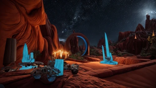 futuristic landscape,alien world,mining facility,moon valley,terraforming,ice planet,the blue caves,guards of the canyon,alien planet,desert planet,fallen giants valley,asterales,spacescraft,virtual landscape,blue caves,3d fantasy,imperial shores,mesa,dead vlei,stalagmite,Common,Common,Film