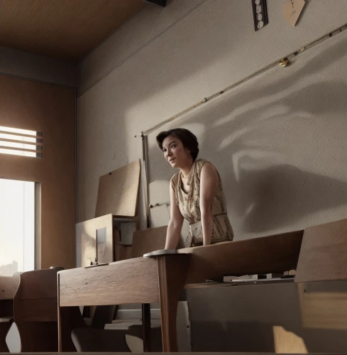 girl studying,japanese woman,hanok,girl at the computer,woman sitting,digital compositing,wooden desk,pianist,piano lesson,tea ceremony,ryokan,ondes martenot,piano,classroom,mari makinami,iris on piano,writing desk,study,render,japanese-style room,Commercial Space,Working Space,Vintage Elegance