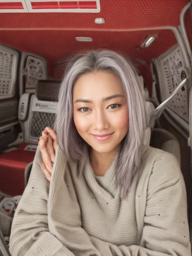 airplane passenger,rv,asian woman,eurasian,phuquy,pixie-bob,in car,sujeonggwa,mauve,asian girl,natural color,purple background,gray color,grey background,vanagon,glacier gray,chewy,japanese woman,silver,pi mai
