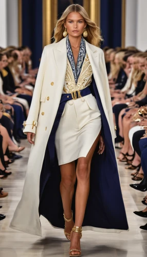 navy,imperial coat,catwalk,runway,versace,menswear for women,woman in menswear,white coat,plus-size model,frock coat,bolero jacket,vogue,fashion vector,suit of the snow maiden,navy suit,fashion designer,dark blue and gold,pageantry,gold foil 2020,long coat,Photography,General,Natural