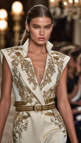 menswear for women,french silk,bodice,embellishments,versace,bolero jacket,gold foil 2020,vestment,bridal clothing,fashion design,runway,gilt edge,embellishment,embellished,women fashion,woman in menswear,gold stucco frame,abstract gold embossed,fashion designer,layer nougat,Photography,General,Natural