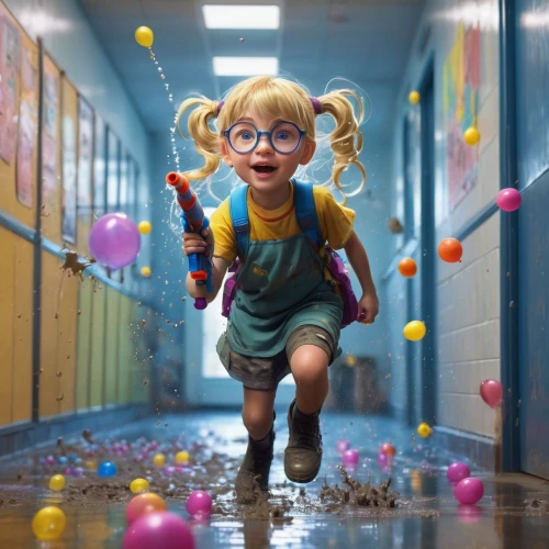 little girl running,little girl with balloons,children jump rope,children's background,pediatrics,splash photography,child playing,kids glasses,kids illustration,digital compositing,kids' things,children play,preschool,water balloons,children learning,static electricity,montessori,inner child,b3d,water balloon,Illustration,Realistic Fantasy,Realistic Fantasy 04