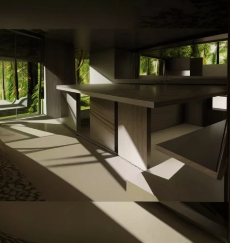 cubic house,japanese architecture,3d rendering,mirror house,inverted cottage,archidaily,virtual landscape,daylighting,house in the forest,cube house,japanese-style room,ufo interior,model house,dunes house,ryokan,interior modern design,the threshold of the house,frame house,kirrarchitecture,visual effect lighting