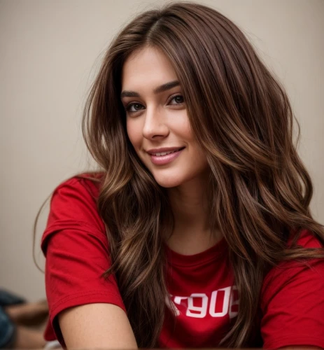 beautiful young woman,brunette with gift,girl in t-shirt,pretty young woman,curly brunette,beautiful girl,brunette,layered hair,young woman,attractive woman,smooth hair,on a red background,killer smile,beautiful woman,smiling,social,beautiful face,a girl's smile,tshirt,eurasian,Common,Common,Photography